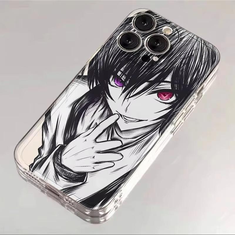 

Manga Style Heterochromia Character Pair Clear Phone Case for iPhone 17 16 15 14 13 12 11 16E Series Pro Max Plus iphone 14 Pro