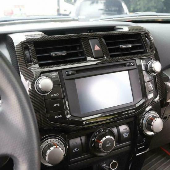 Carbon Fiber Center Console GPS Navigation Panel Frame Trim for 4Runner 2010-19
