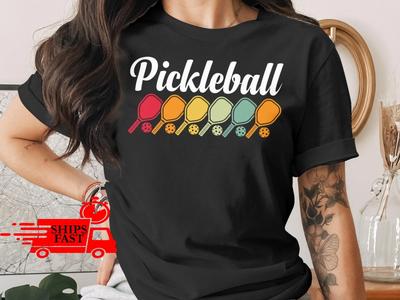 Pickleball T-Shirt Comfort Colors Retro Vintage Schläger Design Sport T-Shirt