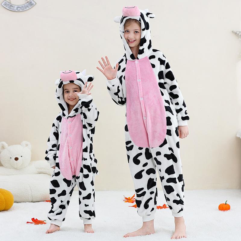 Halloween Capybara Flannel Blanket Sleepers Onesie Hooded Children Costume Clothes Jumpsuit Sleepwear For Boys Girls