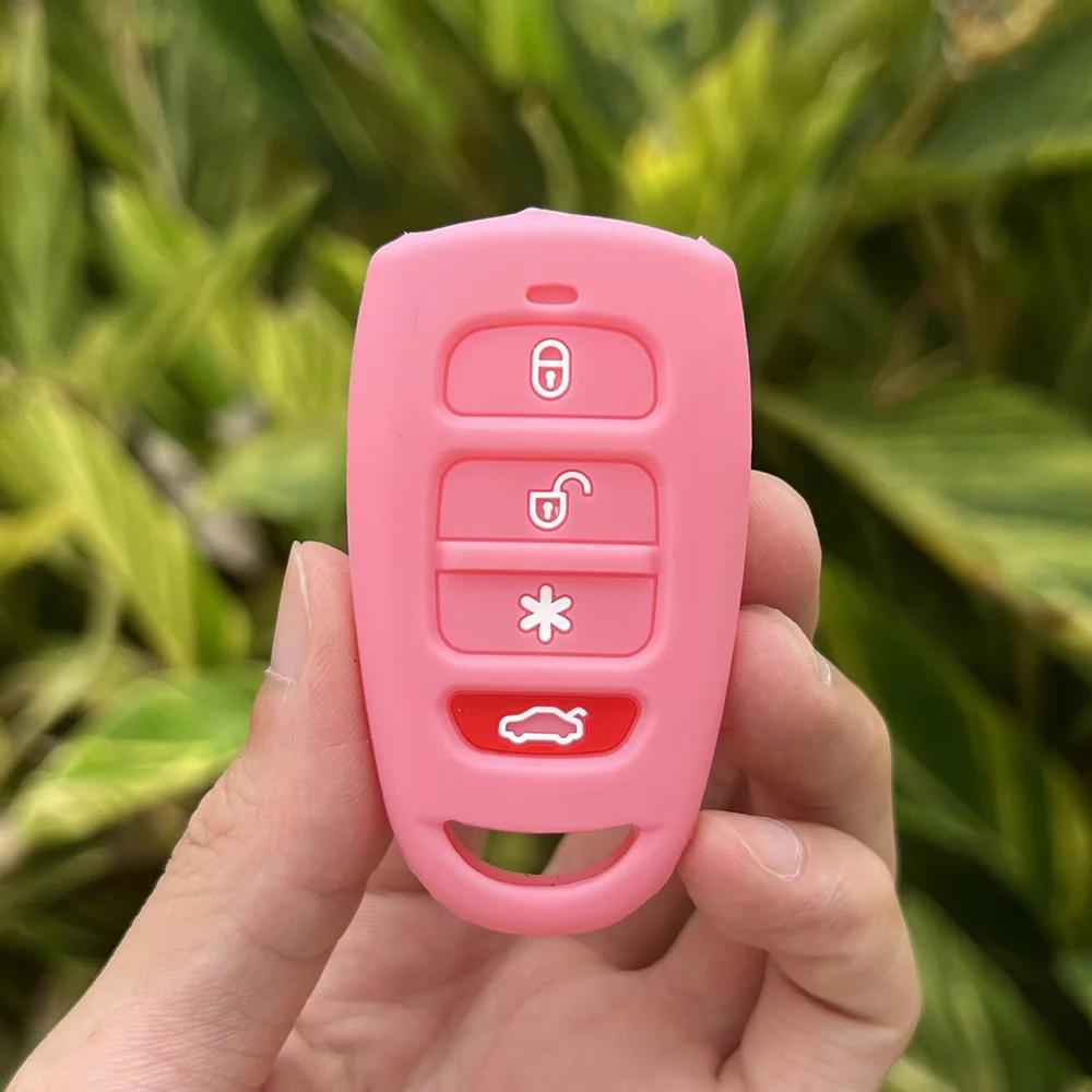 Silicone Car Key Case Cover For Hyundai Tucson Accent For Kia Sedona Mini Van Sorento Carens Sonata 5 Buttons Key Shell Holder
