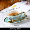 Phoenix Bone China Cup&saucer Exquisite Gold-plated Coffee Mug Dining Table Milk Mugs Afternoon Tea Teacup Fruits Juice Cup