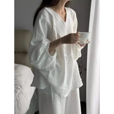 Zestawy piżamowe damskie Solidne proste codzienne domowe kreatywne vintage uwodzicielskie minimalistyczne koreański styl wypoczynek specjalny uroczy elegancki