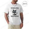 Unisex Unisex Cartoon TShirt Summer Harajuku Funny Cat Coffee Print Tees Streetwear Clothes Touch My Coffee Sarcastic Gift Y2K Top
