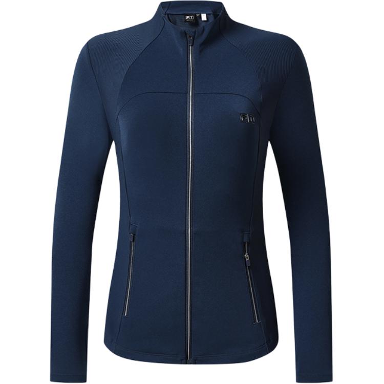 FILA Fleece Zip Collar Small Logo Long Sleeve Jacket Women jackets Sea-Blue A11W315514F-DB