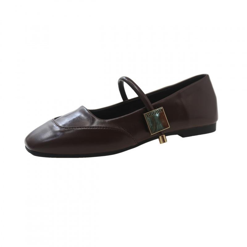 

Internet celebrity French Mary Jane shoes women s spring new niche with skirt square head light mouth thick heel temperament single shoes 40 коричневый