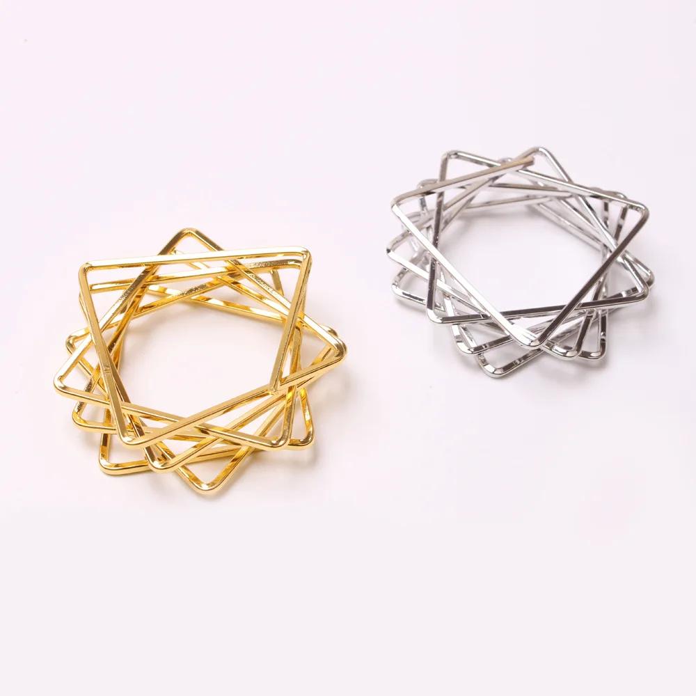 Modern Minimalist Geometric Star Napkin Ring Elegant Hollow Metal Napkin Holder for Restaurant and Hotel Dining Table Decor