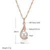 Luxury  Rose Gold Color Pendant Necklace For Women Unique Geometric Pearl Pendant Bride Daily Fine Jewelry  New