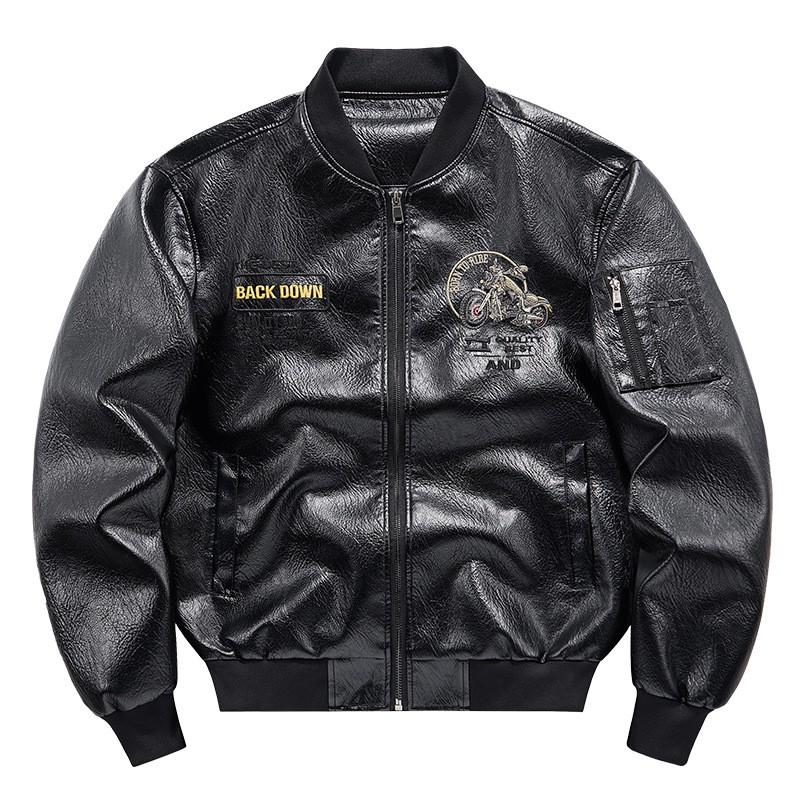 Mens Oversized Biker Jacket With Stand