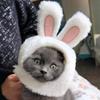 Plush Cute Rabbit Hat for Cats and Small Dogs Cat Decoration Accessories Soft Pet Supplies Cat Head Cover Hat