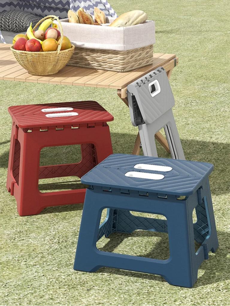 Folding Stool Portable Outdoor Activities Camping Thickened Plastic Stool High Load-bearing Handle Design Mini Fishing Stools
