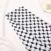 Sciarpa Araba Bianco Nero Frange Colorate Stole Sottili Lunghe Arabe Elementi Etnici Pareo Moda Unisex Foulard in Poliestere