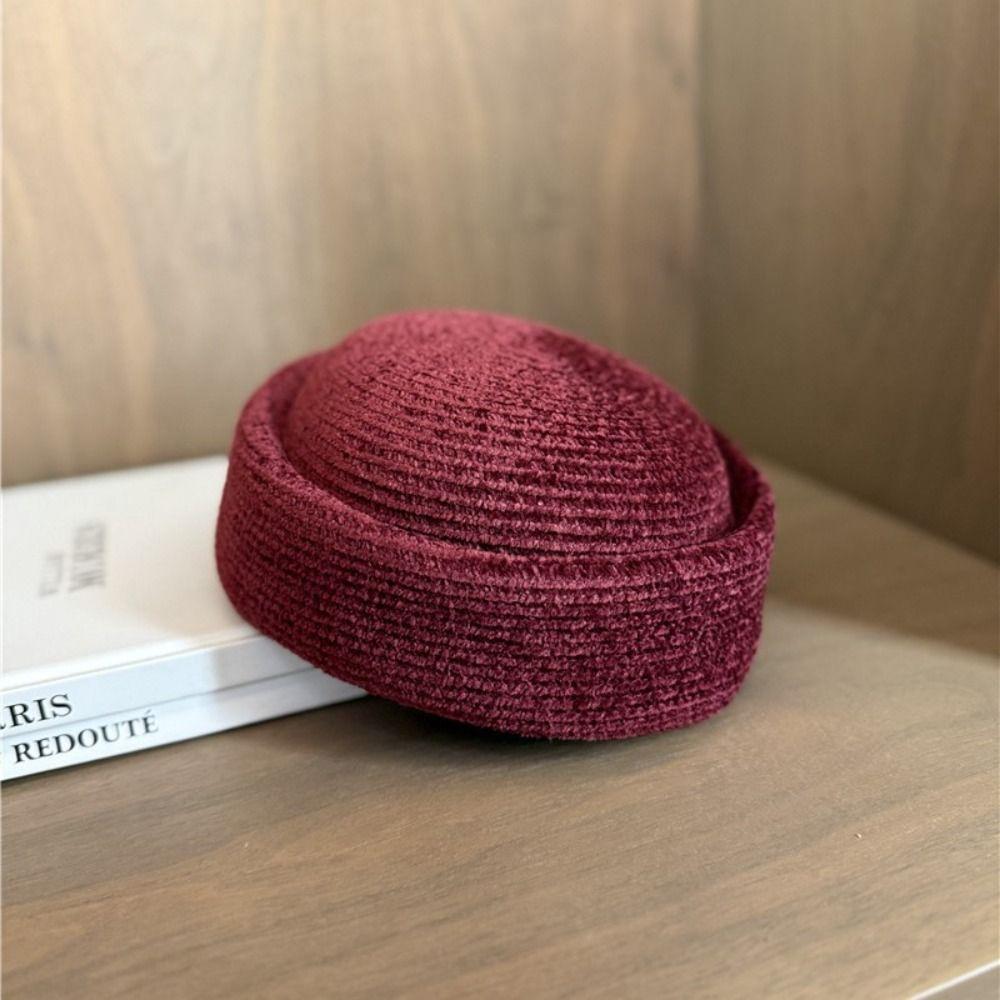 Elegant Beret Hat French Style Fedora Hat Vintage Chenille Pillbox Hat Cocktail Event