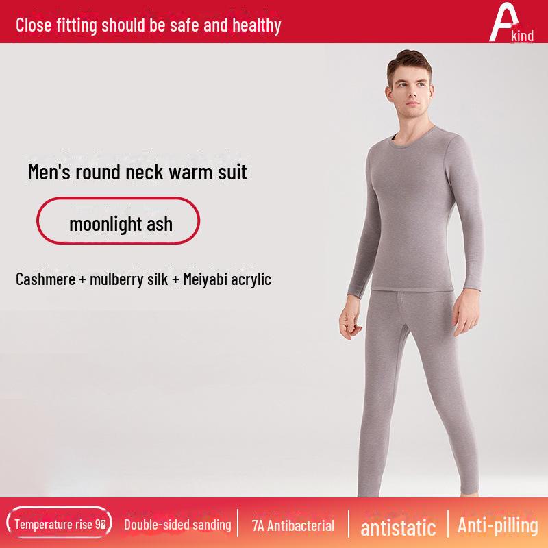 Unisexová německá kašmírová termoprádlová souprava: Hedvábím vylepšený, sametem podšitý, teplý oblek na podzim