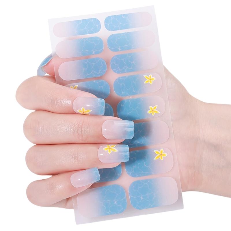

Easy Apply Nail Stickers No Heat Needed Practical Glossy Finish Friendly Nail Wraps for Busy Women and Students