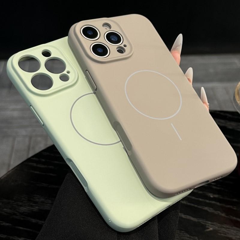Luxury Liquid Silicon For Magsafe Wireless Charge Case for iPhone 16 16E 15 14 Plus   Pro Max 11 Matte Soft Shockproof Cover