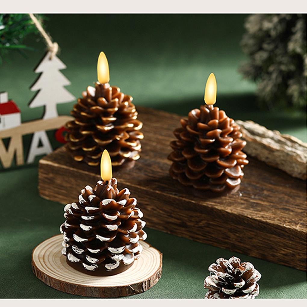 2 Kerzen Flammenlose Kerze Weihnachts-Tischdekoration Kerzen und Bequemes Reines Wachs, Innen Außen Weihnachten