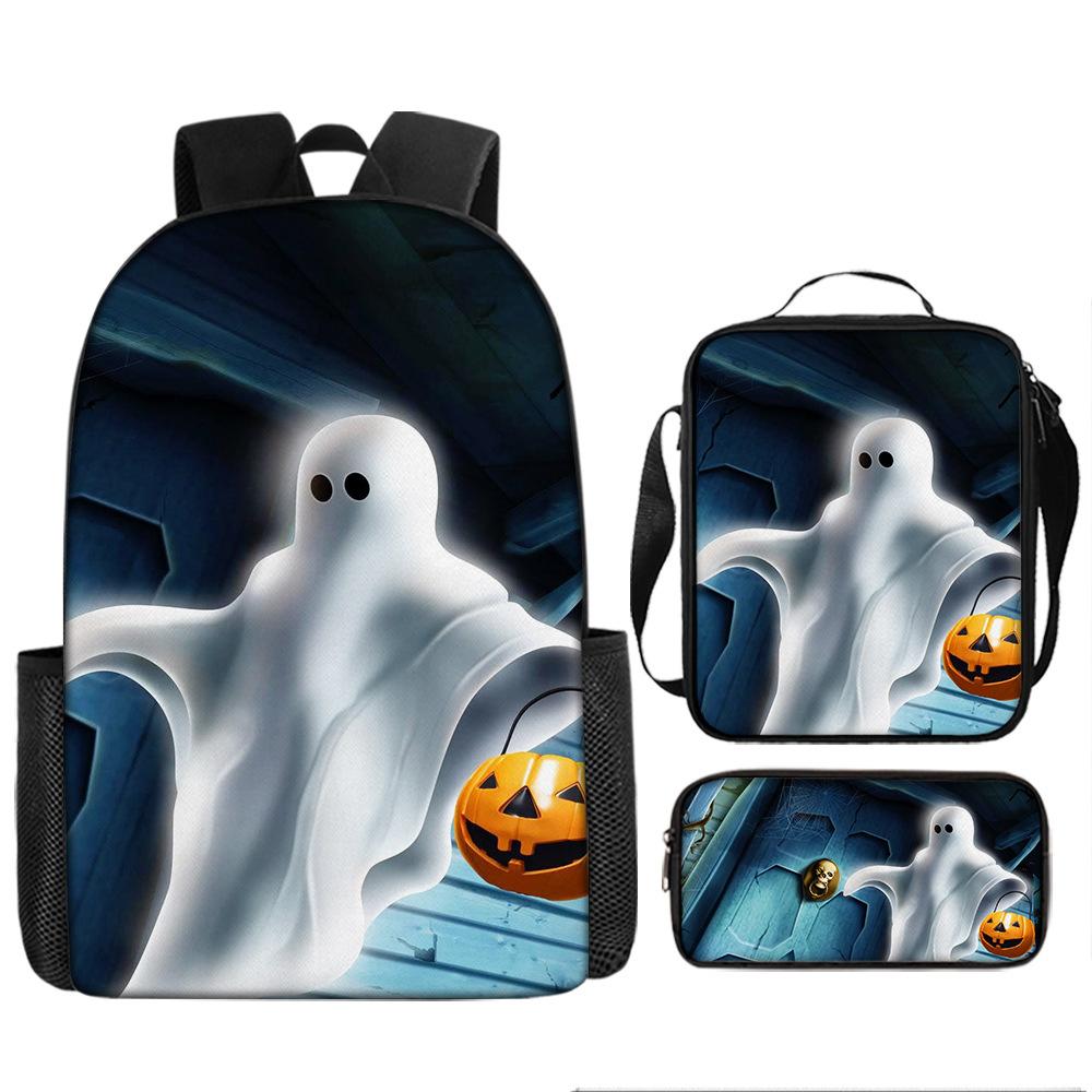 Pixel Halloween Student School Bag Cartoon School Bag Children's Backpack Anime Backpack Satchel