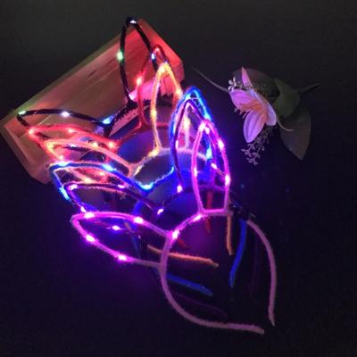 1 Pcs Headwear Hair Band Girls Accessories Cat Ear Headband Party Headdress Flashing with LED Light