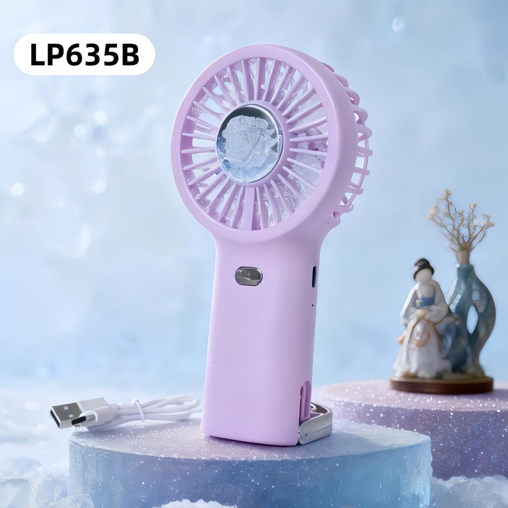 Summer Turbine Ice Pack Cooling Three-speed Adjustable Handheld Fan for Outdoor Use, Portable Handle, Tabletop Charging Fan