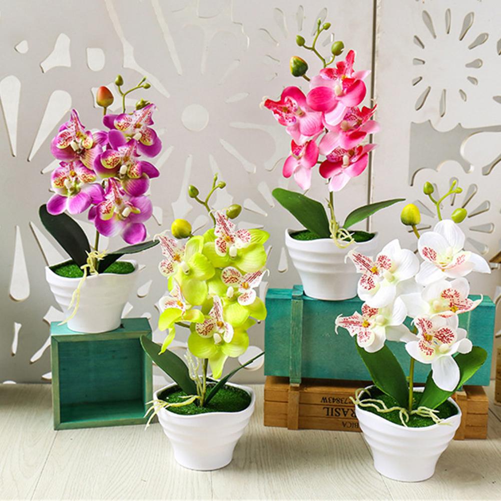 Potted Plant Artificial Flowers Bonsai Set Exquisite Workmanship