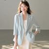 Premium Splicing Women's Suit for Summer 2026, New V-neck One Button Commuter Premium Women's Jacket