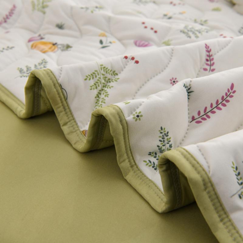New Floral Spring Summer Quilt and Pillowcase Soft Skin-friendly Single Double Blanket Knitted Breathable Thin Comforter Duvet
