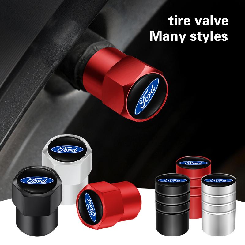 4PCS Car Emblem Metal Tire Valve Caps Tyre Dust Covers Accessories For Ford ST Line Mk2 Mk4 Mk8 Fiesta Mondeo Shelby Puma Escape knsh65