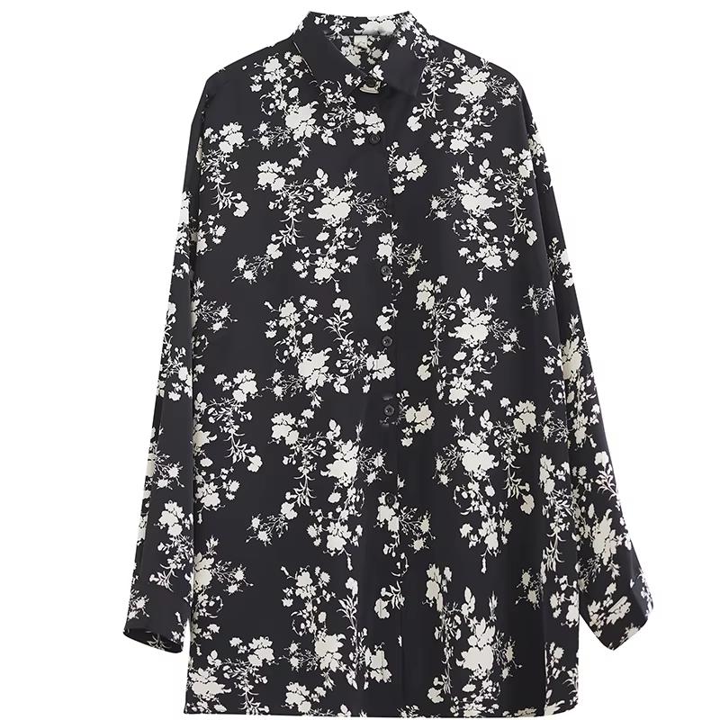 XITAO Solid Color Turn-down Collar Full Sleeve Blouse GMM1111