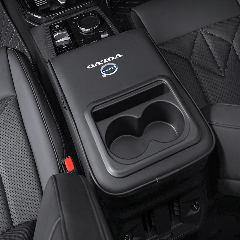 Auto Armlehnenbox Polster Armlehnenkissen mit Getränkehalter für Volvo V60 V40 XC90 S60 C30 XC60 Memory-Schaum Ellbogenstütze Höhenverstellpad
