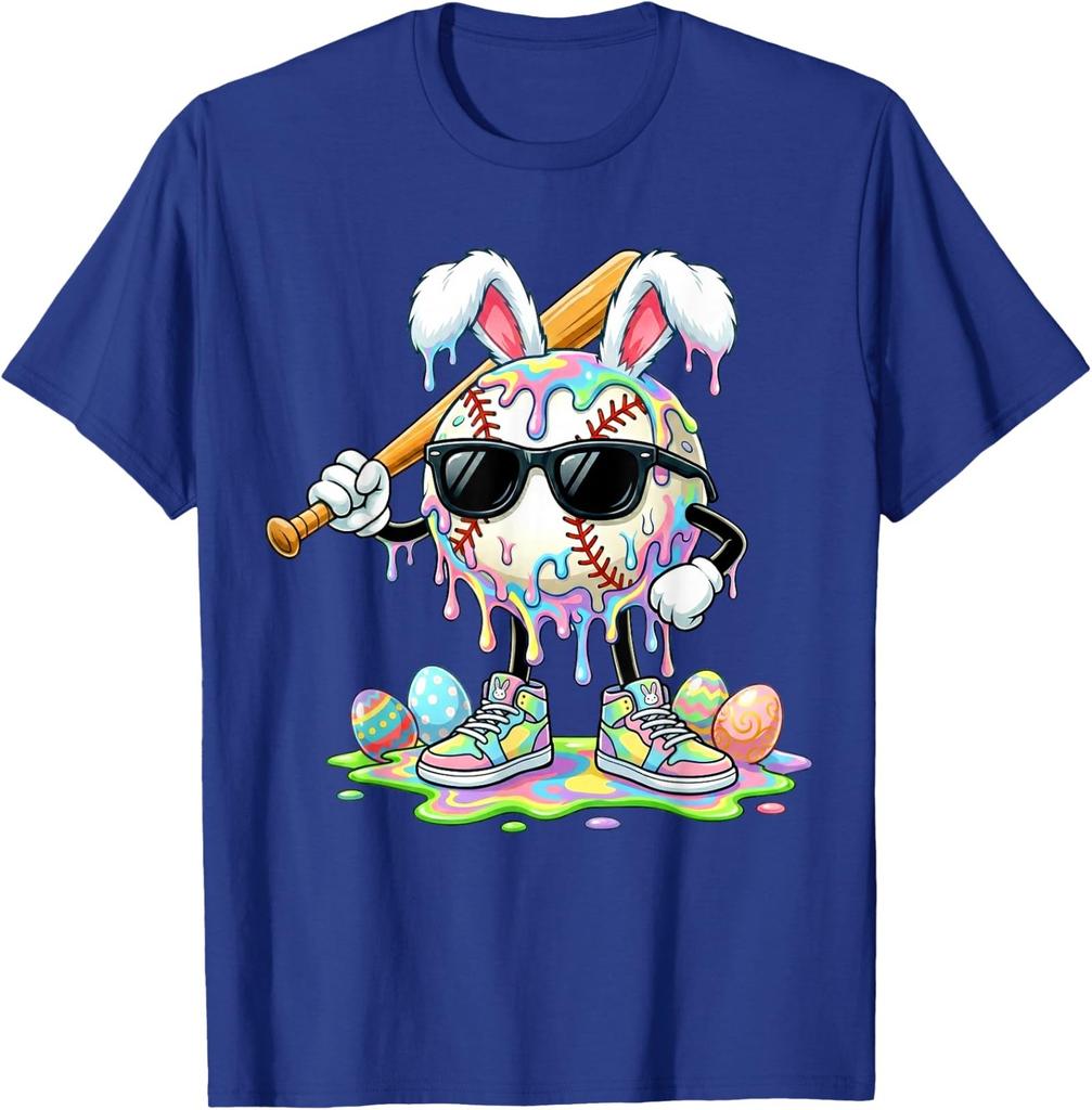 Funny Baseball Drip Bunny Vintage Easter Day Unisex T-Shirt