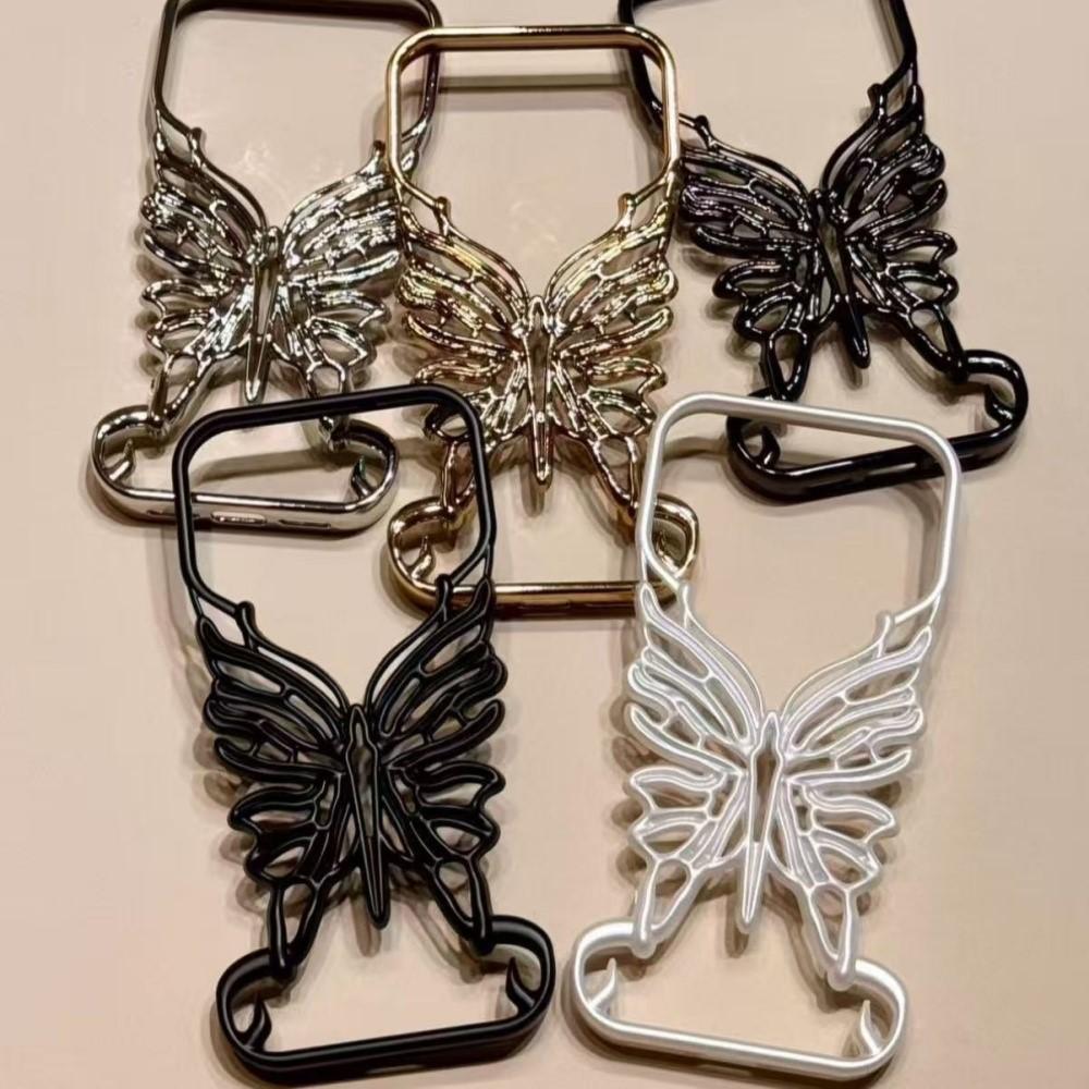 Artistic Hollow Butterfly Case For iPhone 17 Air 16 15 14 13 12 11 Pro Max Plus Hard PC 3D Cut-Out Plating Phone Funda