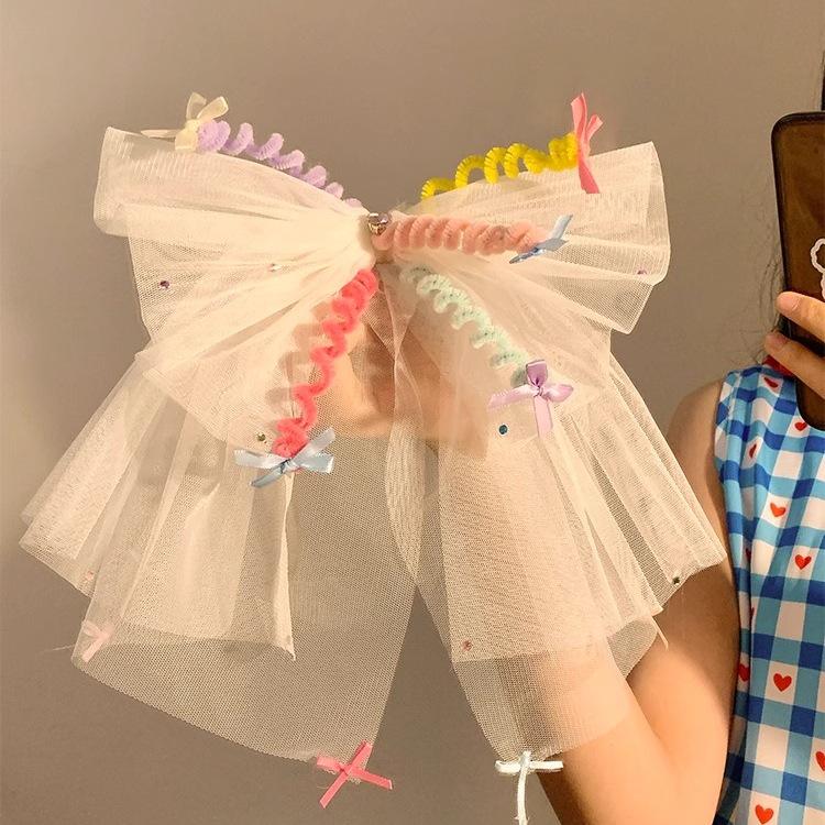 Birthday Hat Mesh Headband with Bow for Girls - Perfect for Celebrations and Photos