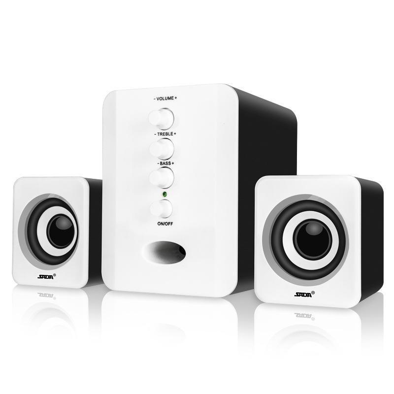 SADA D-202 Mini Subwoofer: USB 2.1 Small Speaker for Desktop, Laptop, and Mobile Devices