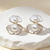 Retro Light Luxury Shell Pearl Enamel Stud Earrings