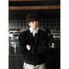 Men's Striped Two-Piece V-Neck Hoodie - College Style Boxy Pullover for Autumn