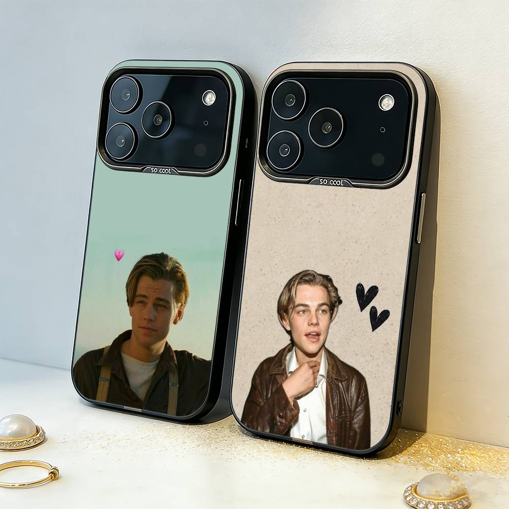 L-Leonardo D-DiCaprio 90er Retro Stil Handyhülle Für iPhone17,16,15,14,13,12,11,Pro,MAX Weiß Matt Stoßfeste Hülle