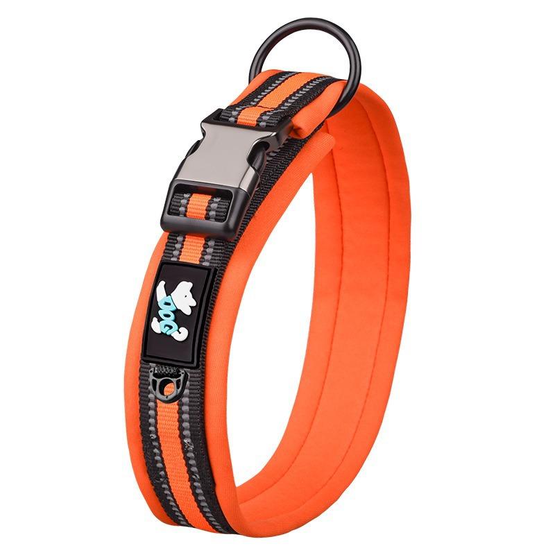 Pet Collar Adjustable Size Night Reflective Webbing Space Cotton Breathable Pet Collar