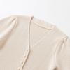 European and American French Women's Clothing Fashionable and Versatile Temperament, Short-sleeved V-neck Structure Knitted Sweater Jacket