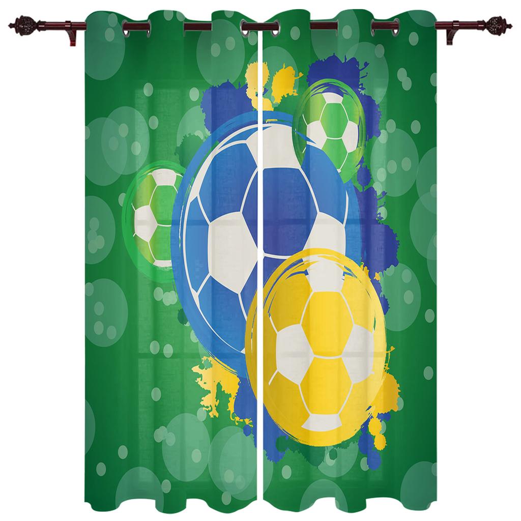 Fotbalové závěsy Míče Fotbalový design Ložnice Kuchyně Obývací pokoj Dekorační předměty Okenní závěsy do obývacího pokoje