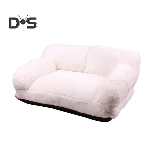 

Мягкая плюшевая кровать для кошек и собак среднего размера, моющийся диван для сна щенка, утолщенный теплый диван для кошек с нескользящим дном, подарок для любителей домашних животных белый
