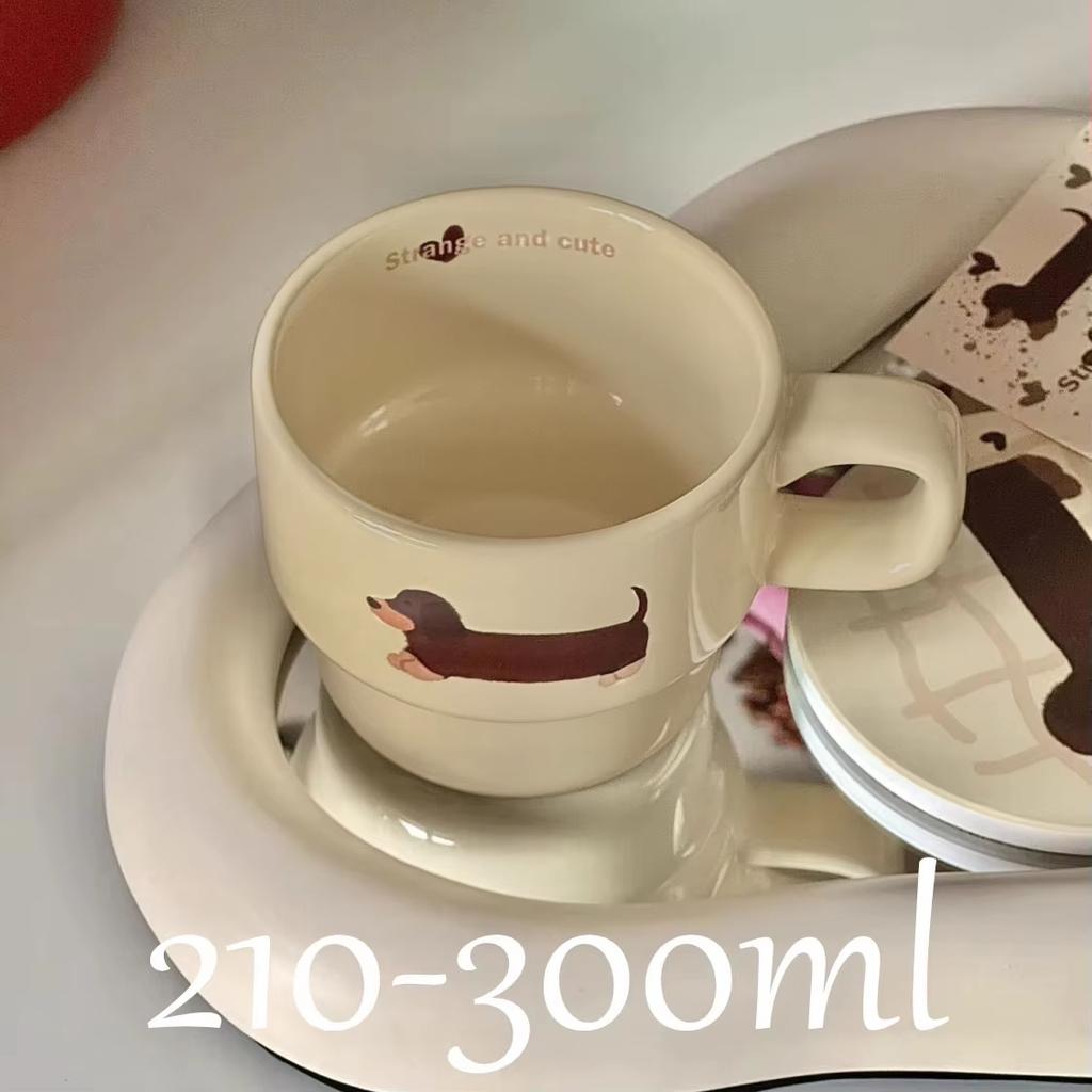 Teckels Hond Koffiemokken Thuis Keramische Kop Drank Sap Cola Buiten Reizen Cacao Handheld Watermok Voor Geliefden Vrienden