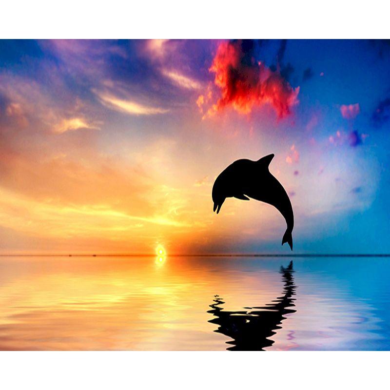 RUOPOTY Oil Painting By Numbers Seaside Landscape Wall Art Unique Gift Hand Painted Picture By Numbers Sunset For Living Room