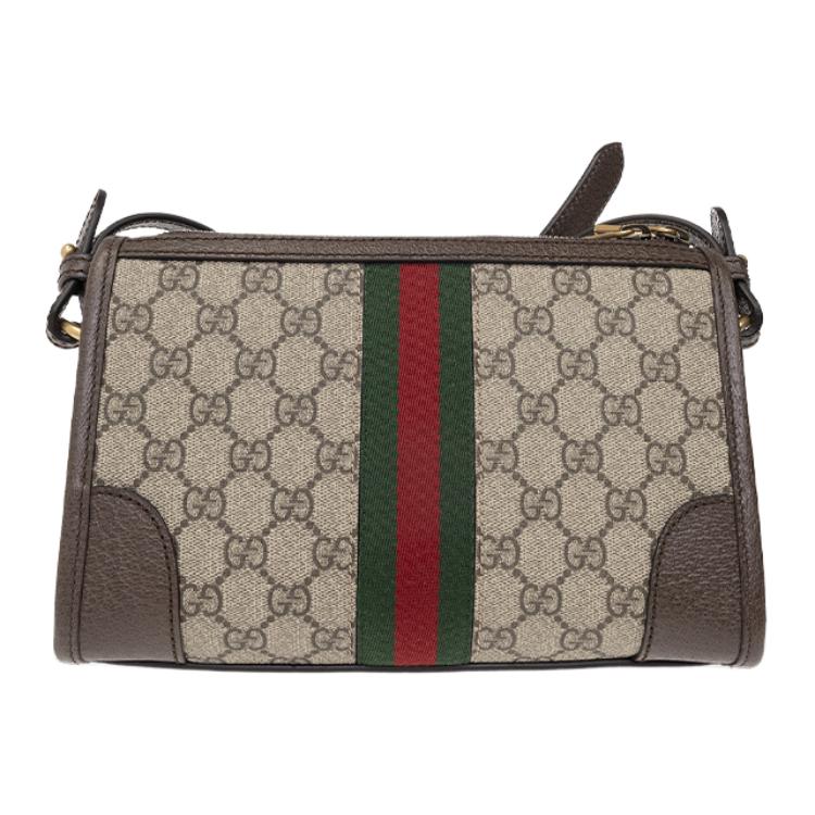Gucci Ophidia Double G Logo Adjustable Shoulder Strap Zipper Closure Canvas And Leather Messenger Bag Men Messenger Bag Beige Brown 752581-96IWT-8745