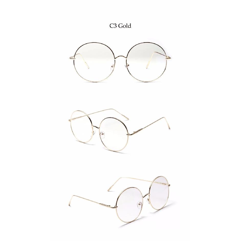 Übergroße runde Metall-Blaulichtfilter-Lesebrille für Damen und Herren, klare Gläser, Vintage-Brille, Presbyopie, Große Computerbrille