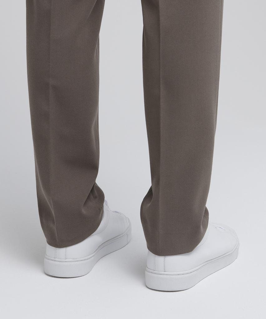 Musinsa Standard Tapered Hidden Elastic Waist Length Slacks [Dusty Beige]