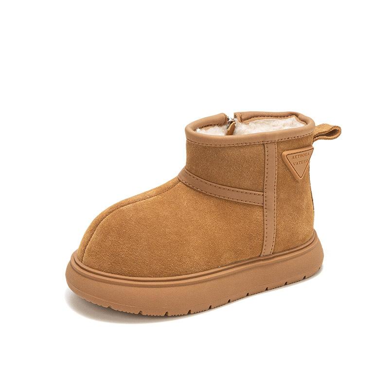 Boys snow boots winter 2025 new children's cotton shoes piled thickened girls snow cotton baby boots waterproof