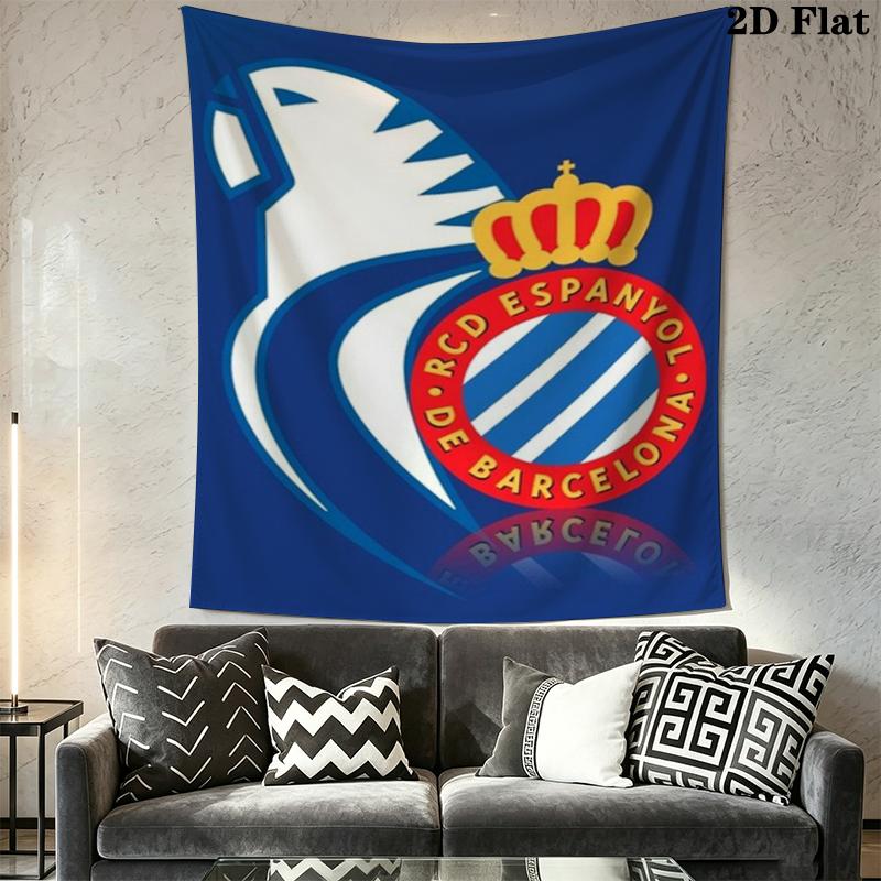 RCD Espanyol Wall Tapestry Aesthetic Wall Hanging Printed Fabric Blanket Decorative Tapestries for Bedroom Living Room Home Decor