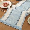 Boho Table Runner Color Block Table Runner with Tassels Farmhouse Table Runner for Kitchen Dining Table Dresser Home Decor