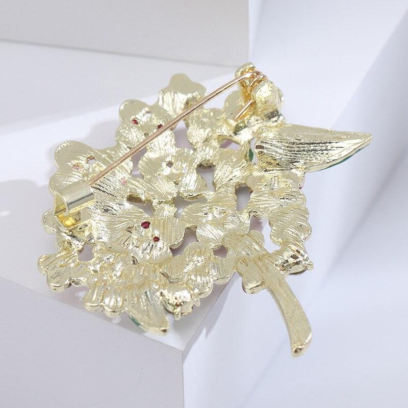 Blucome Creative Oil Dripping Zirconium Embroidered Brooch Women's Temperament Clothing Accessories Plant Series